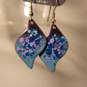 Hand Painted Acrylic on Metal Earrings